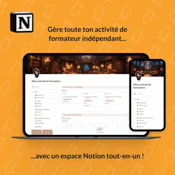 Template notion pour formateur indépendant