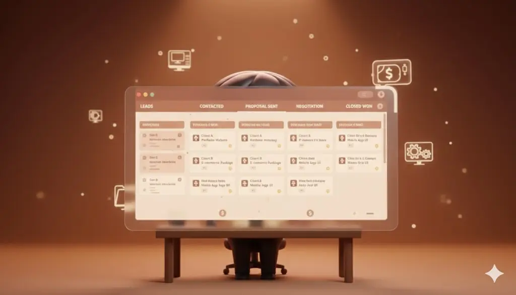 Un écran montrant un tableau de suivi de prospection sur Notion