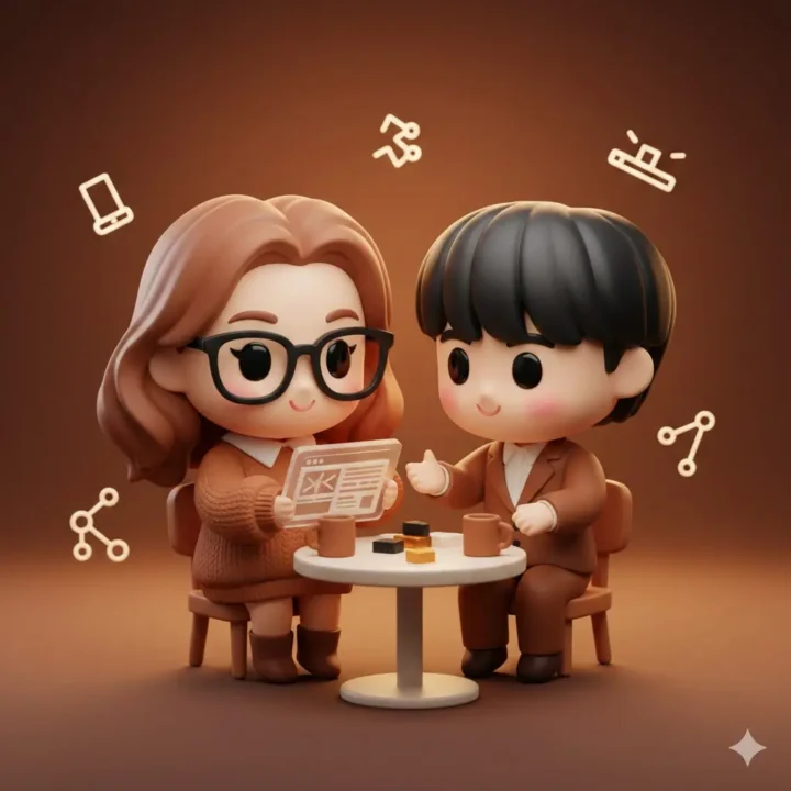 Un freelance en réunion avec un client, montrant la confiance