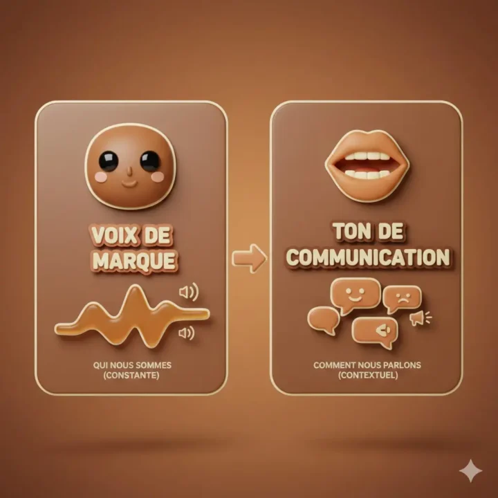 infographie sur la voix de marque vs le ton
