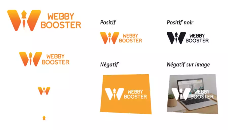 Charte graphique : déclinaison du logo webby booster